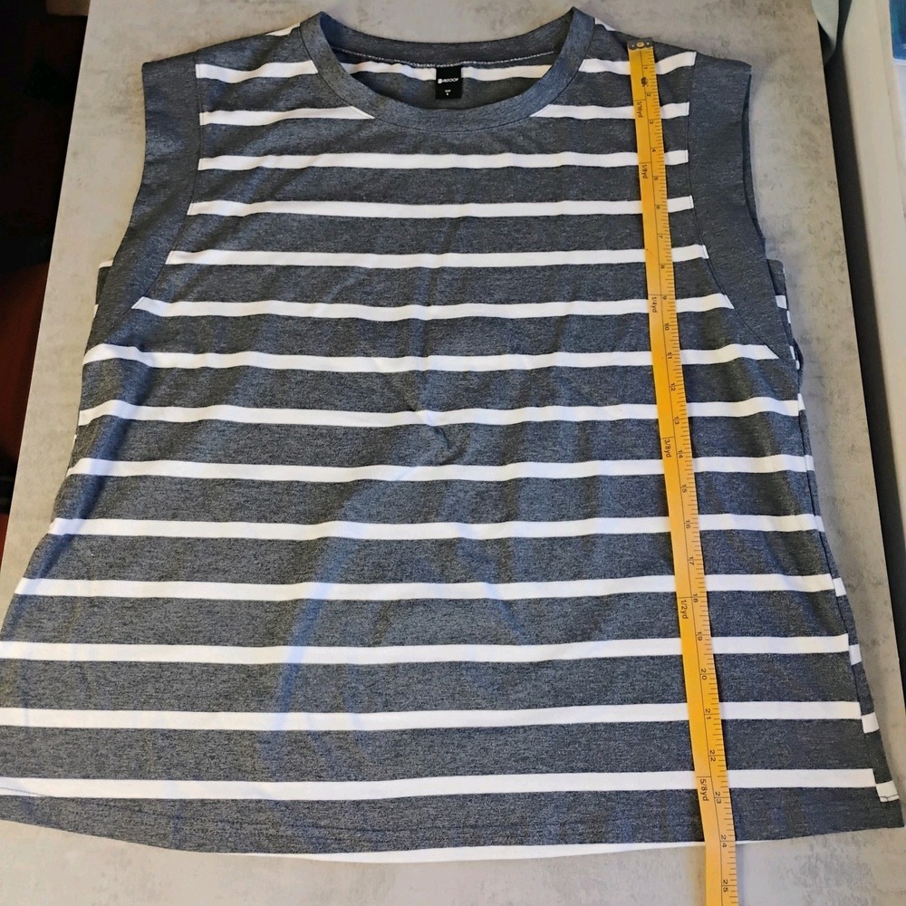 Rubzoof 2 Piece Outfit Gray Striped Womens Large Lightweight Lounge Travel - Picture 11 of 16